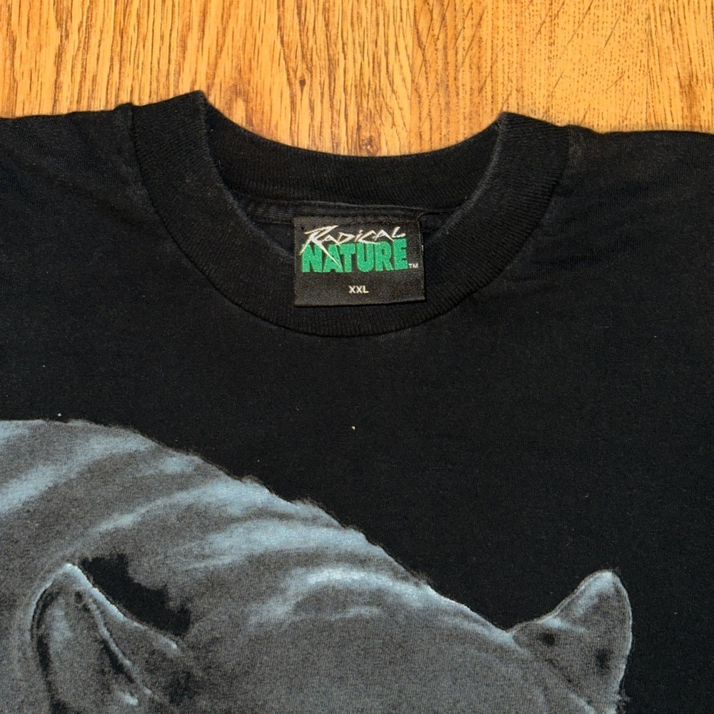 Vtg BLACK CAT Double Sided Print Tee Men’s 2XL Puma Panther Jordan 4 - Picture 4 of 5